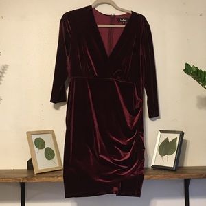 Lulus • maroon velvet mini dress • size XL